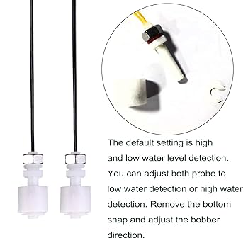 High/Low Water Level Alarm Detection, 120dB Red Strobe Alarm, Water