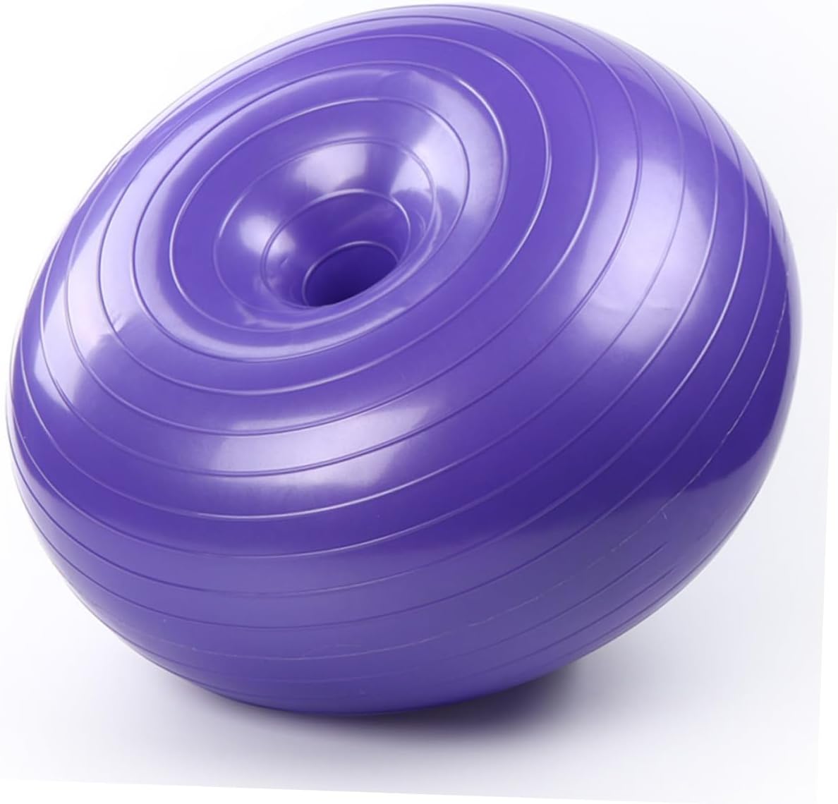 Yoga Auxiliary Shaped Fitness Ball for Home Exercise Balance Training and Core Workouts with Air Pump Purple