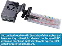 Vista 6 de GeeekPi Funda para Raspberry Pi 4, Pi 4 de aluminio con ventilador, disipador de calor Pi 4 para Raspberry Pi 4 Modelo B, carcasa alta compatible