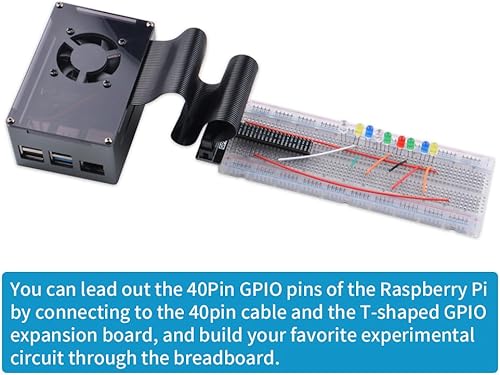 Miniatura 6 de GeeekPi Funda para Raspberry Pi 4, Pi 4 de aluminio con ventilador, disipador de calor Pi 4 para Raspberry Pi 4 Modelo B, carcasa alta compatible