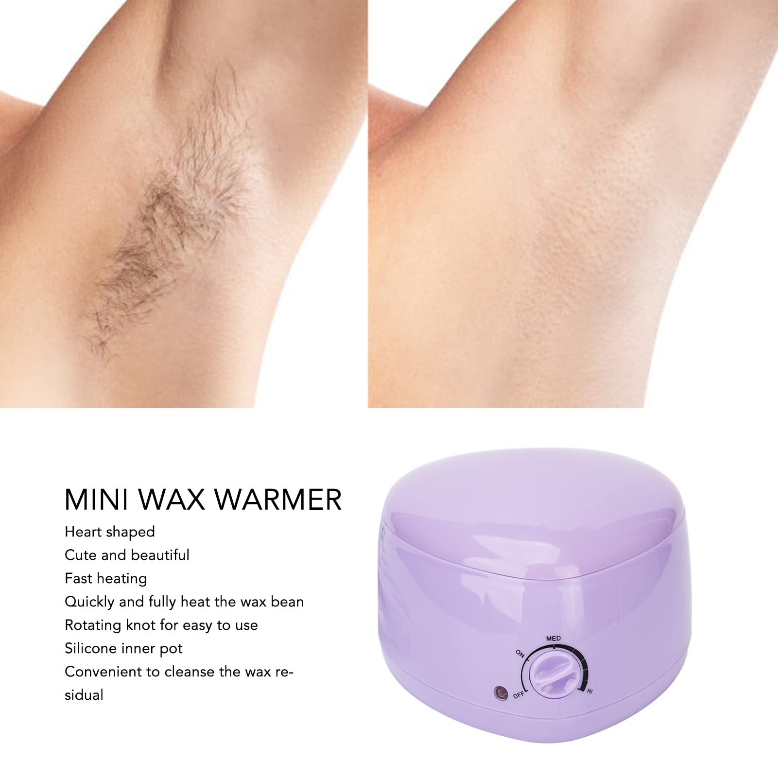 Mini scaldacera professionale,Scaldacera elettrico professionale per tutti i tipi di cera,con pentola in silicone,per tutti i tipi di ceretta su gambe,braccia,viso e bikini