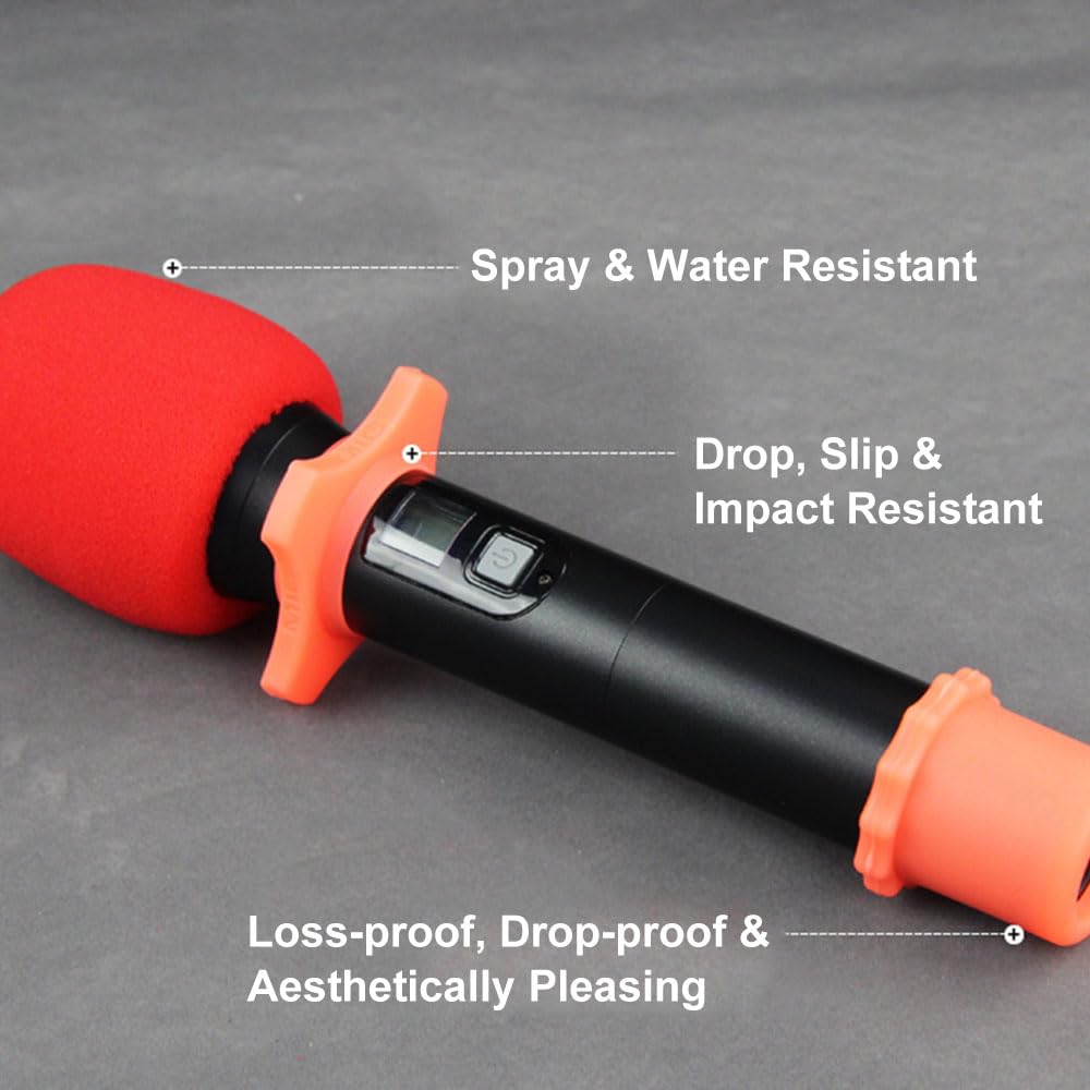 Lot de 5 anneaux de protection anti-roulis anti-secousses en silicone pour microphone portable et protection contre le vent pour appareil KTV