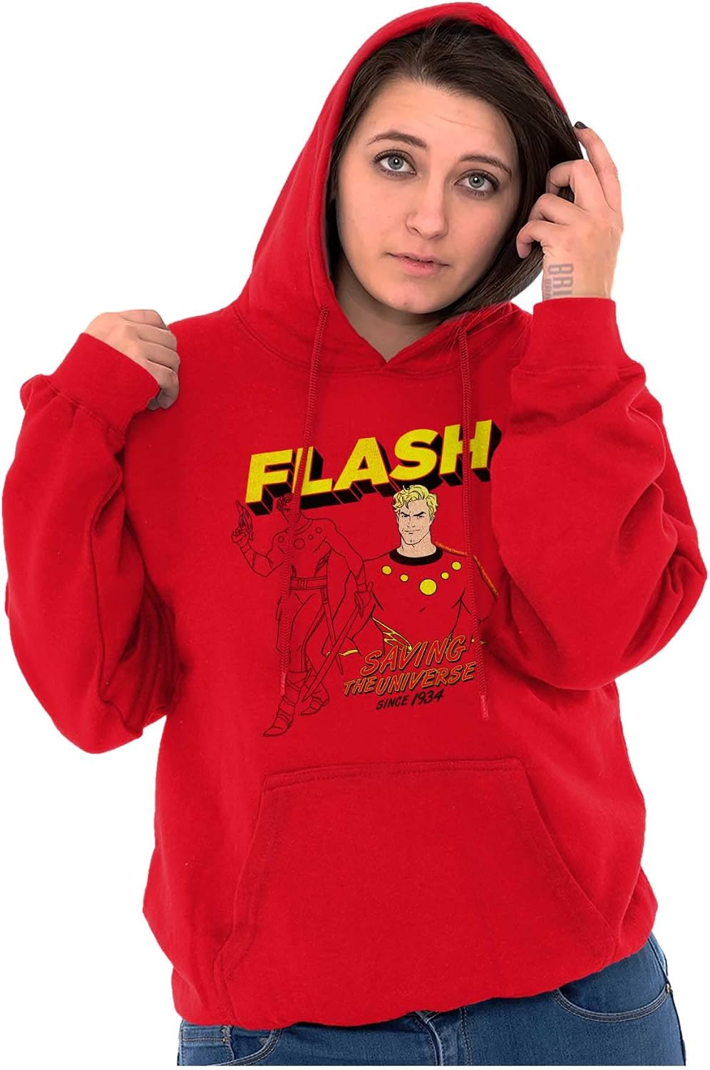 Brisco Brands Flash Gordon Superhero Comic Strip Hoodie Sweatshirt Women Men