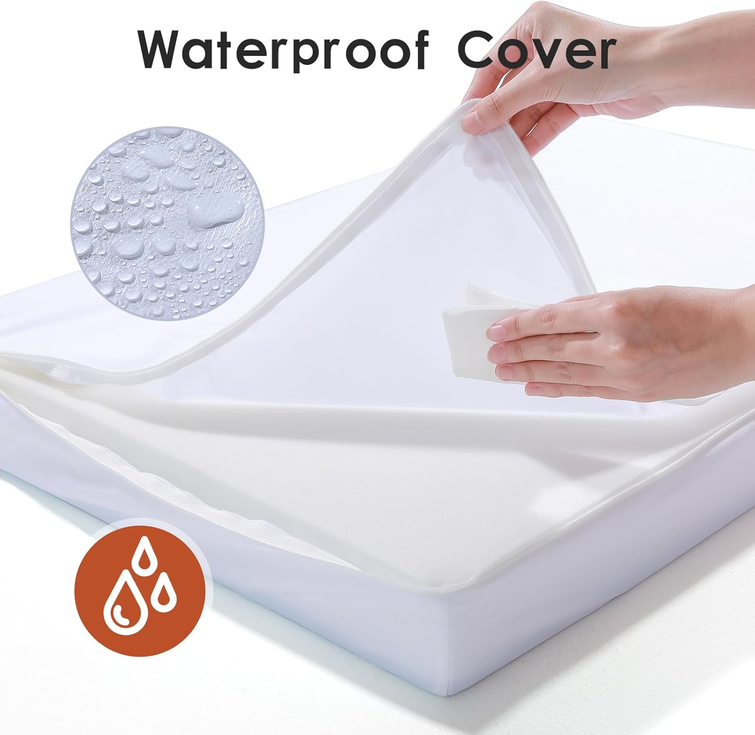 Orthopedic Dog Beds Large Sized Dog, Memory Foam Pet Bed for Medium and Large Dogs, Removable and Washable Microsuede Cover, TPU Waterproof Liner, Nonskid Bottom, Khaki