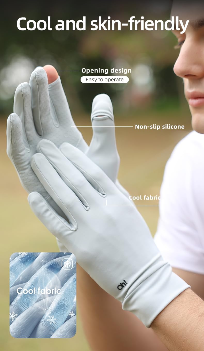 Men Women Cycling Gloves Touchscreen Full Finger Sun UV Protection UPF 50+ Summer Gloves for Driving Fishing SMM5M085T - Image 9