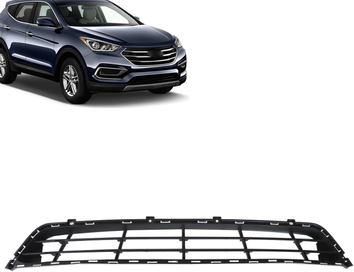 SecosAutoparts Lower Bumper Grille Front Compatible with Hyundai Santa Fe Sport 2017 2018 Replace# 865604Z500