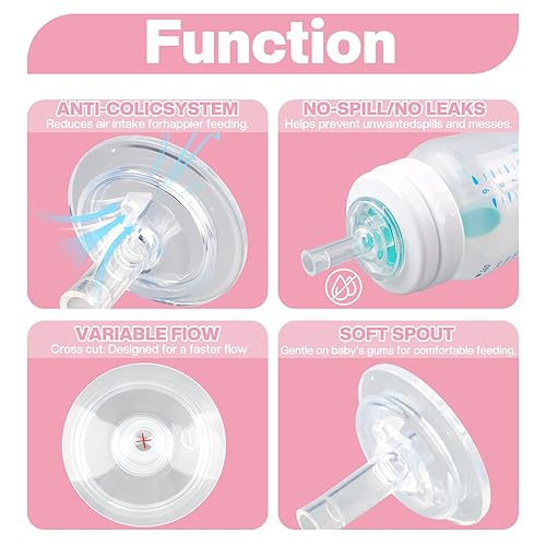 Miniatura 5 de Boquillas para biberones Philips Avent anticólicos para bebés, pezones de silicona suave de grado alimenticio, flujo variable a prueba de derrames
