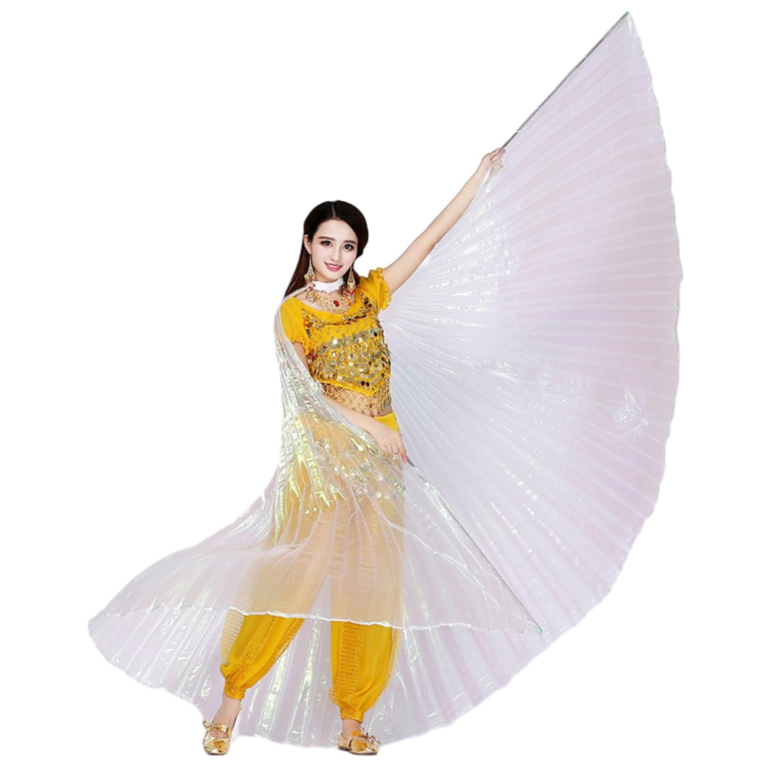 Costume Da Danza Del Ventre Con Ali Di Farfalla Dorate - Mantello - Foto 4