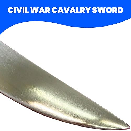 Vista 5 de SZCO 1840 Réplica de sable de caballería Espada de caballería de la guerra civil de 40 pulgadas con guardia de latón y pomo, mango de madera