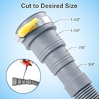 Vista 3 de Manguera de drenaje para lavadora, extensión de manguera de drenaje de 3.2 pies, manguera de drenaje flexible para lavadora, kits de extensión