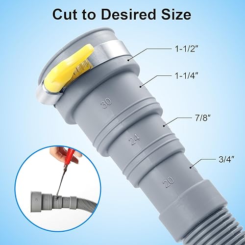 Miniatura 3 de Manguera de drenaje para lavadora, extensión de manguera de drenaje flexible de 3.2 pies, kits de extensión de manguera universal para lavavajillas,