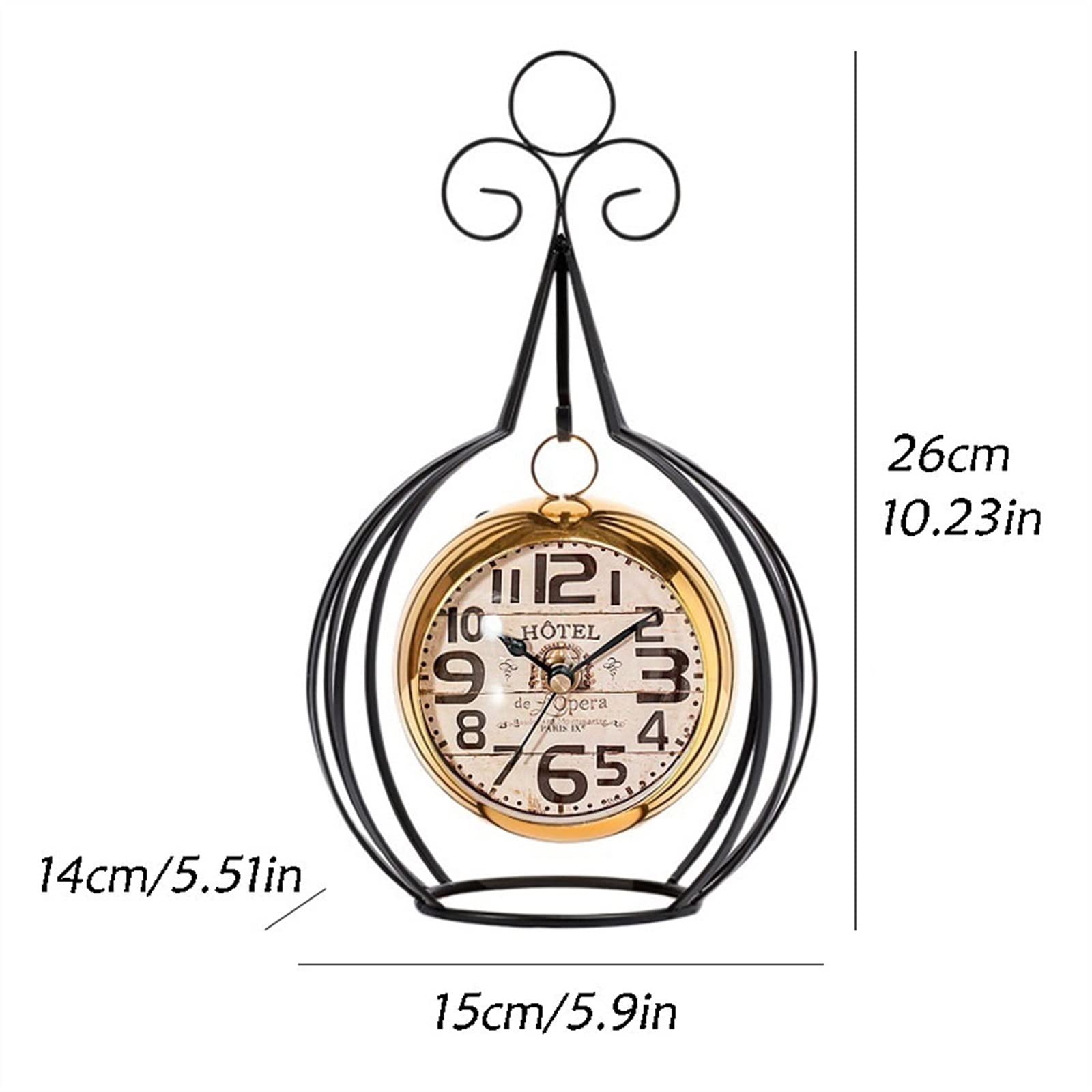 Décorative Nordic Light Luxe Fer Horloge Creative Craft Horloge Chambre Salon Décoration Horloge Silencieuse pour Bureau Chambre Table