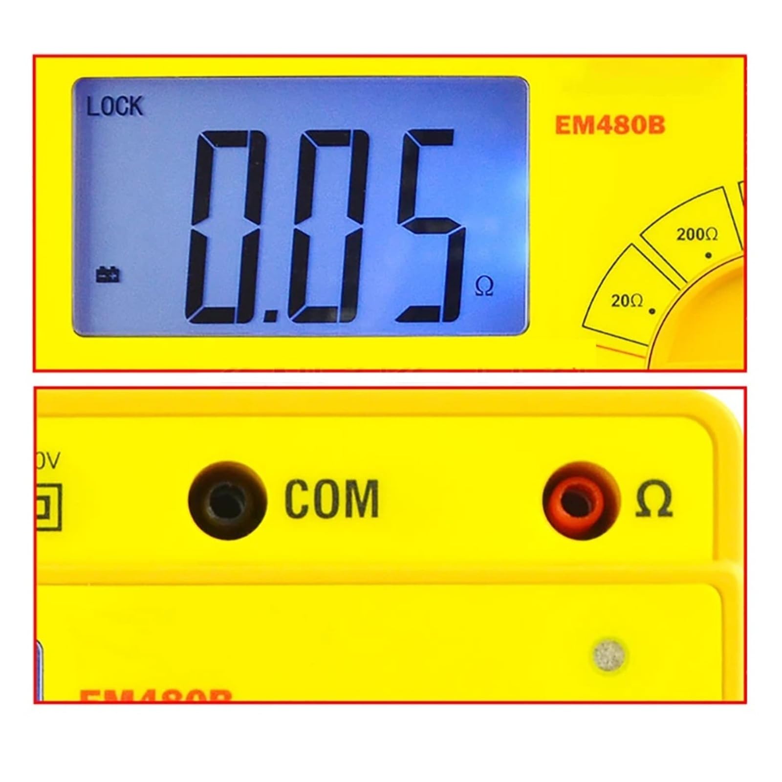 Medidor de impedancia de audio digital EM480B, rango de prueba: 20 Ω/200 Ω/2000 Ω, medidor de resistencia, megóhmetro Múltiples escenarios de aplicación