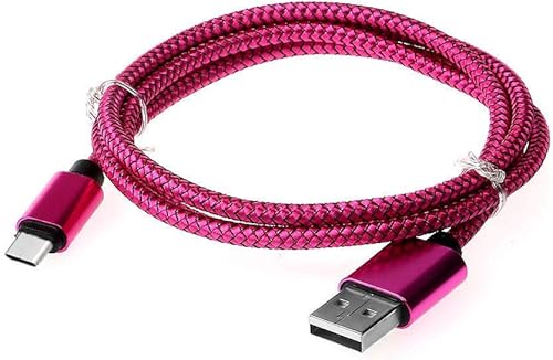 Cable USB tipo C, 129.8 ft, cargador de datos rápido tipo C, cable de carga USB para Samsung Galaxy S8 A5 A7 rosa rojo 9.8 ftextra largo