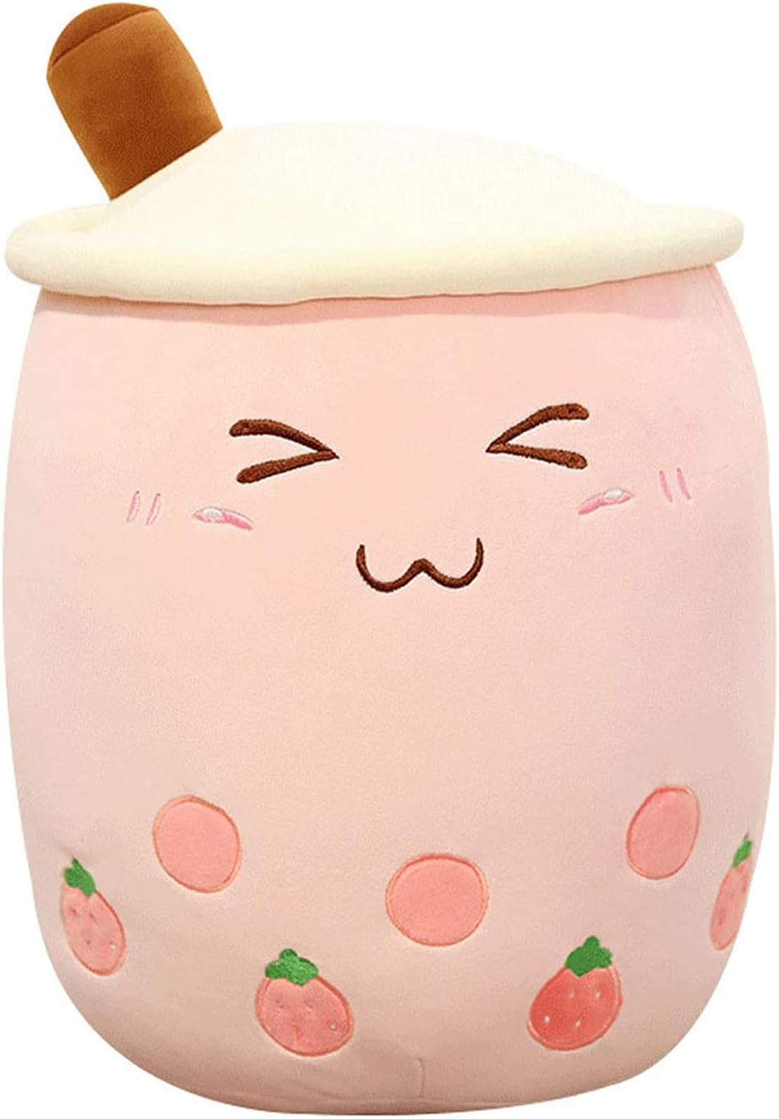 VHYHCY Cute Stuffed Boba Plush Bubble Tea Plushie Pillow Milk Tea Cup Pillow Food Plushie, Soft Kawaii Hugging Plush Toys Gifts for Kids(Pink, 13.7 inch)