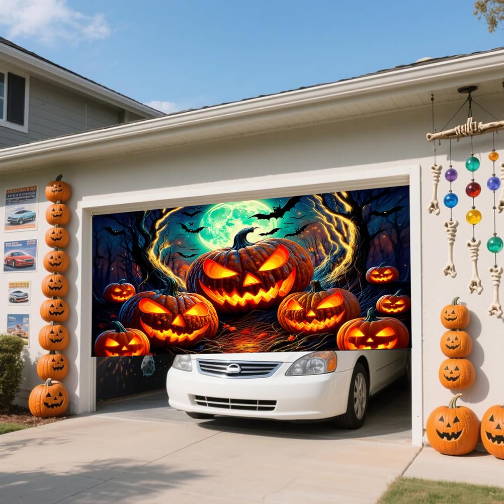 Décorations D'Halloween Pour Porte De Garage - Bannière à Suspendre - Toile De Fond D'horreur - Décoration Murale De Fête - Fond Photo Pour Fenêtre Extérieure, Cour, Zombiea, 1,8 X 1,5 M