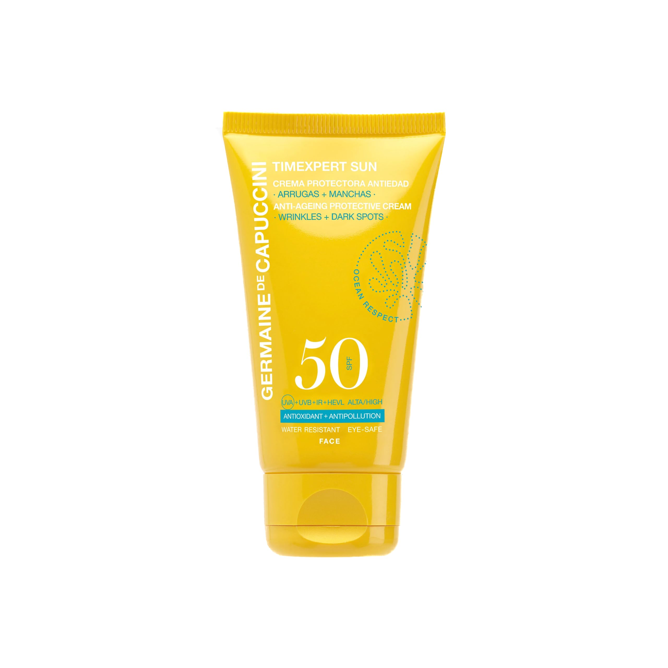 GERMAINE DE CAPUCCINI - TIMEXPERT SUN | Crema Protectora Solar SPF 50 - Crema solar SPF 50 - Protección solar en un tratamiento antiedad - Evita manchas, líneas finas y arrugas - 50 ml