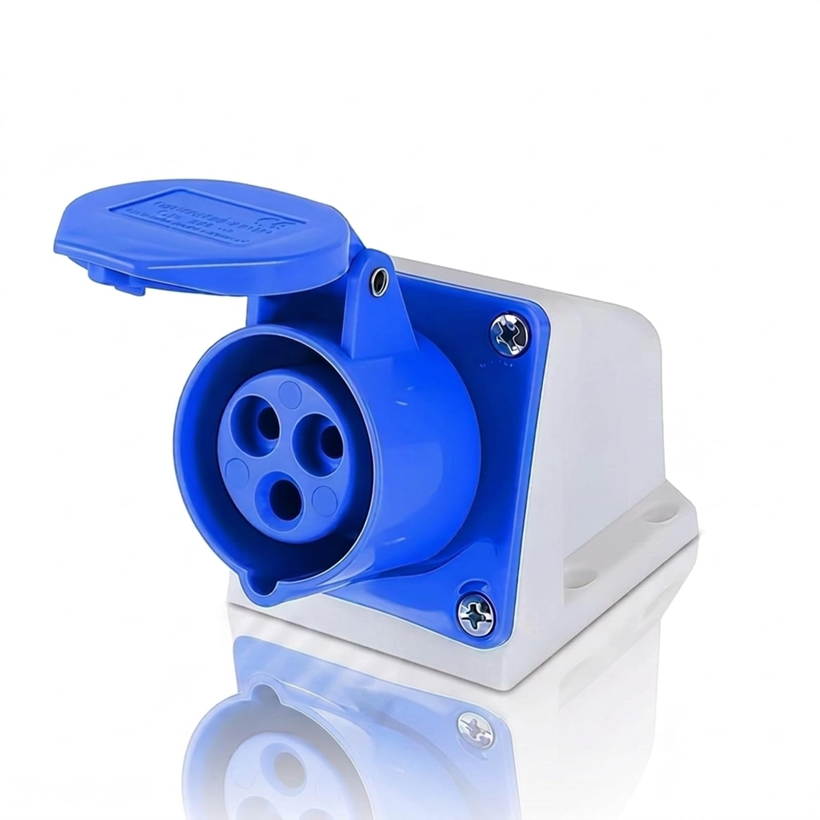 16A 240V Industrial Plug and Socket,3-Pin 1Phase 2P+E IP44 Waterproof Connector, for Camping, Caravan and Outdoor Industrial Use, Waterproof (1Pcs) (With lid) โ image 1