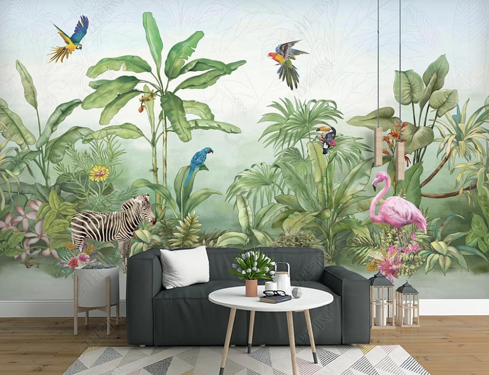 Papier peint intissé forêt tropicale pour masquer les imperfections murales