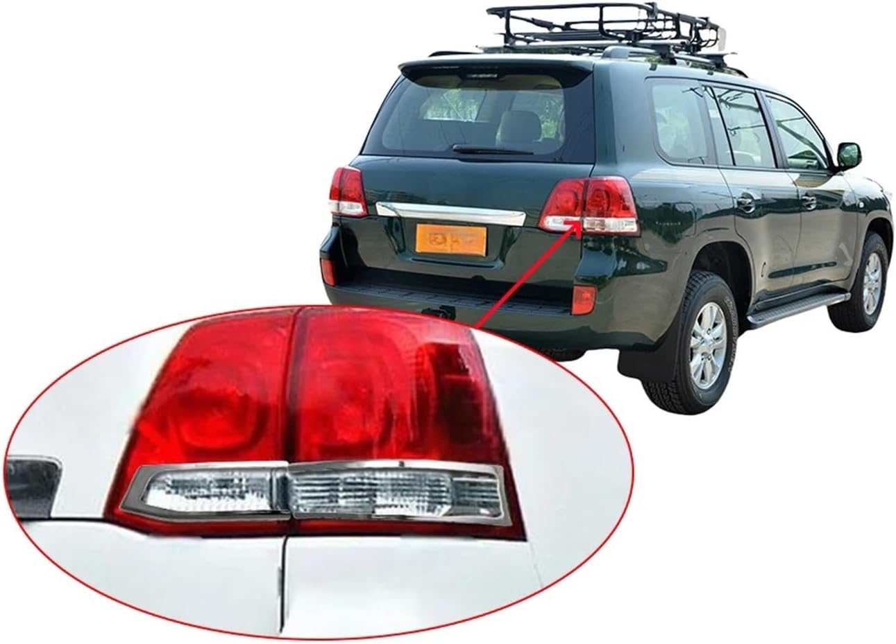 Abs Chrome Plated Silver Car Tail Lamp Cover Trim Compatible For Toyota Land Cruiser FJ200 2008-2011 Car Accessories Exterior Decorate