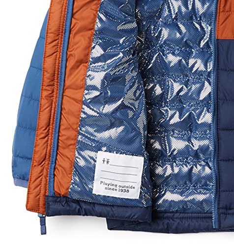Columbia Toddler Boys Powder Lite Hooded Jacket, Coll Navy/Dark Adobe/Night Tide, 4T #TOP5