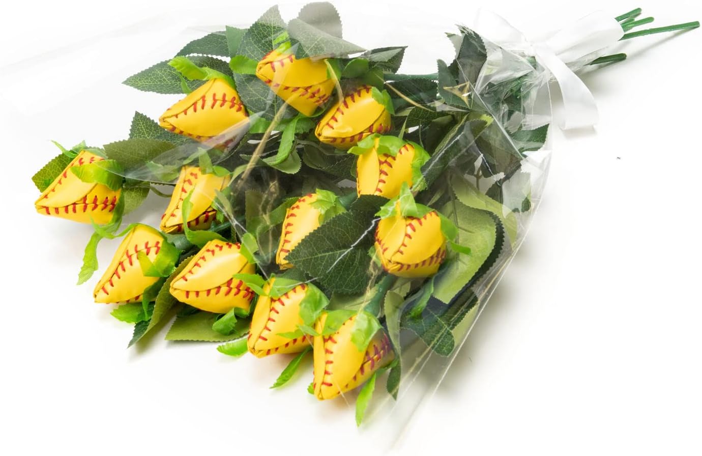 ChalkTalkSPORTS Softball Rose Bouquet | Half Dozen | Genuine Softball Leather