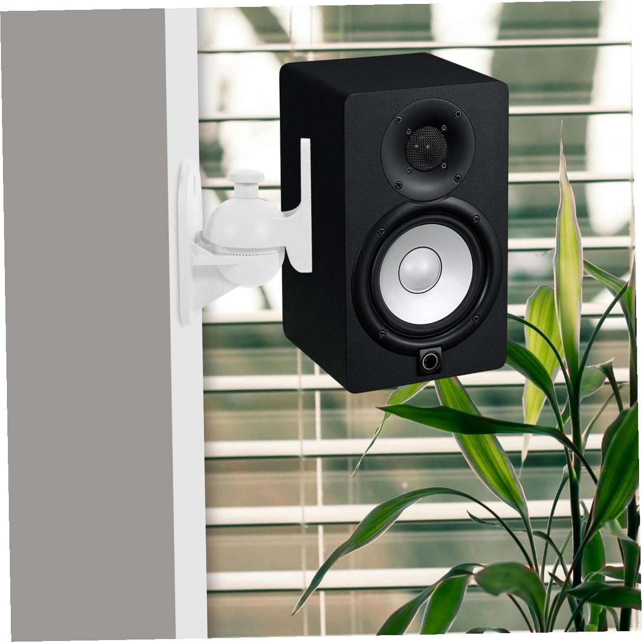Support Mural Fixation Murale pour Haut-parleurs Satellite en ABS Blanc Optimise l'espace 4 Pièces pour Enceintes Audio pour Usage Domestique