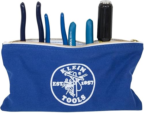 Miniatura 9 de Klein Tools 80056 Kit de almacenamiento de bolsas de herramientas, 1680d Stand-Up y bolsas de lona con cremallera, colores surtidos, 6 piezas