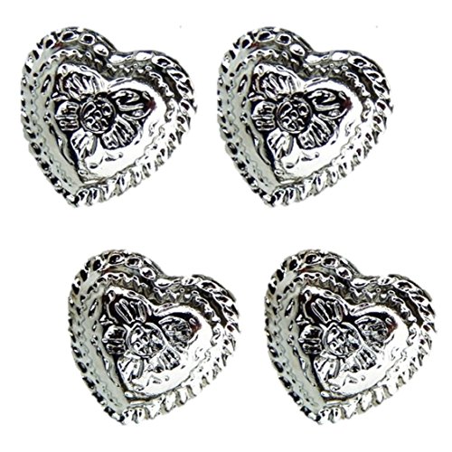 Set of 10 Western Engraved 1/2" Heart Conchos Saddle tack belt