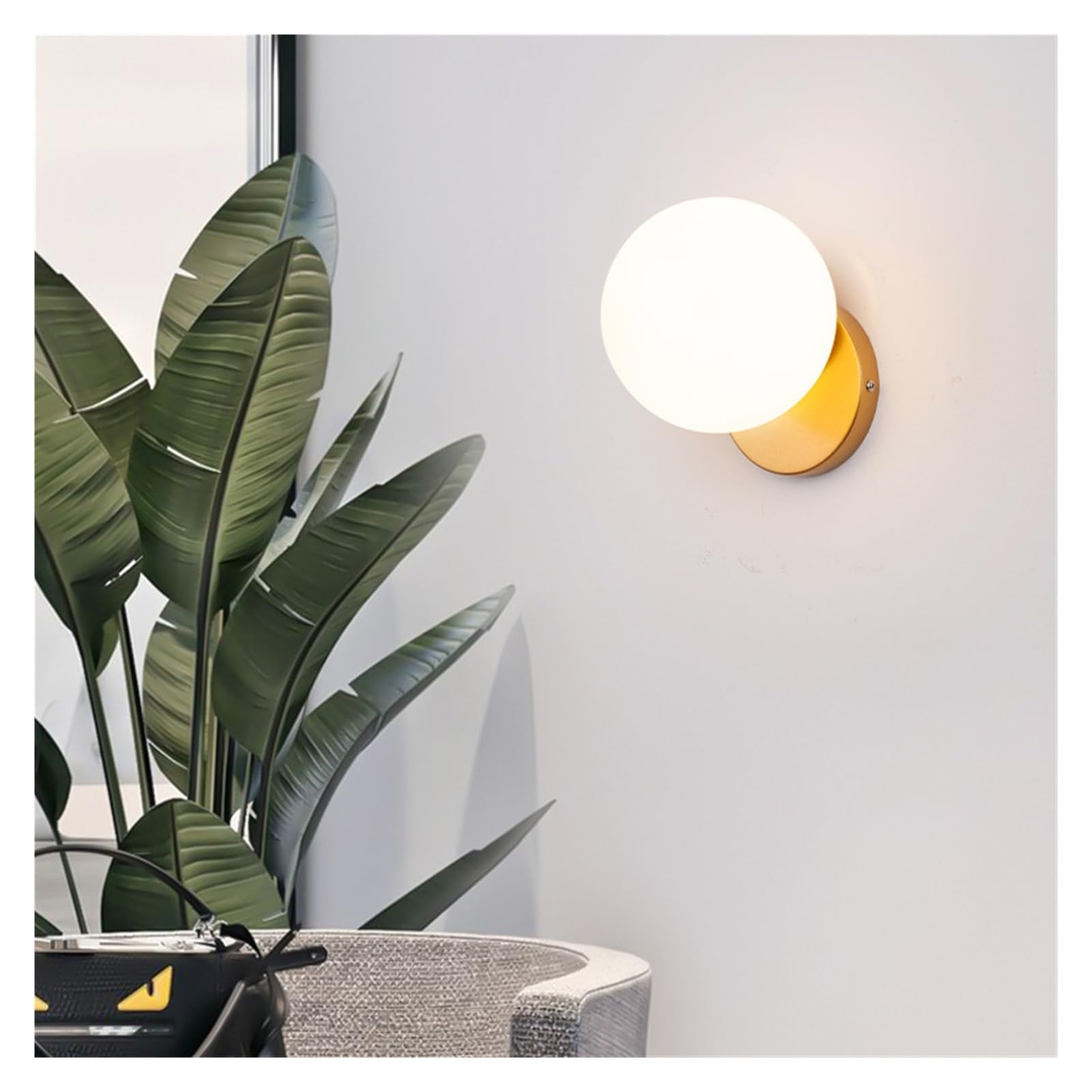 Moderne Scandinavische Ronde Glazen Wandlamp LED Voor Woonkamer En Gan 20 Cm Warm Wit Licht Eenvoudige Installatie
