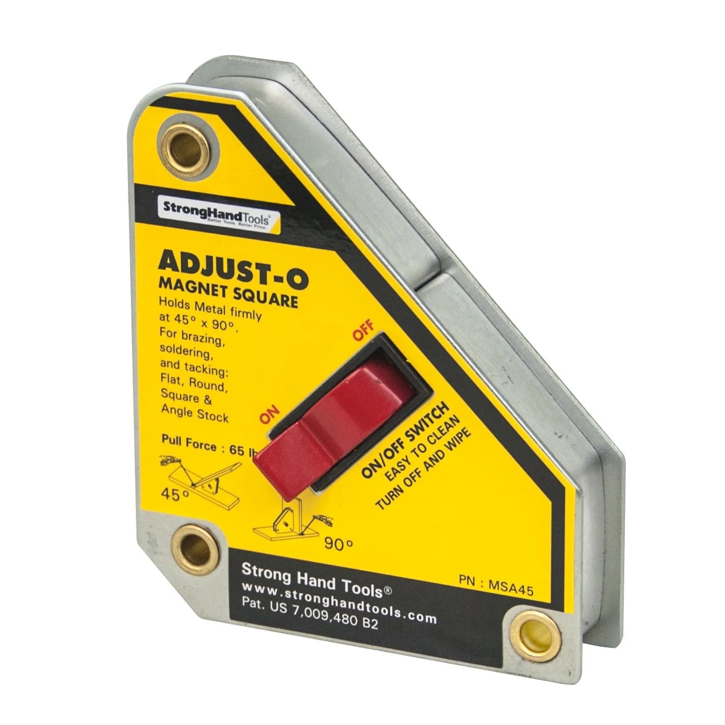 Strong Hand Tools - MSA45 - Valtra Adjust-O Strong Hand Tools 4 3/8 X 3 3/4 X 1 Steel Magnetic Square