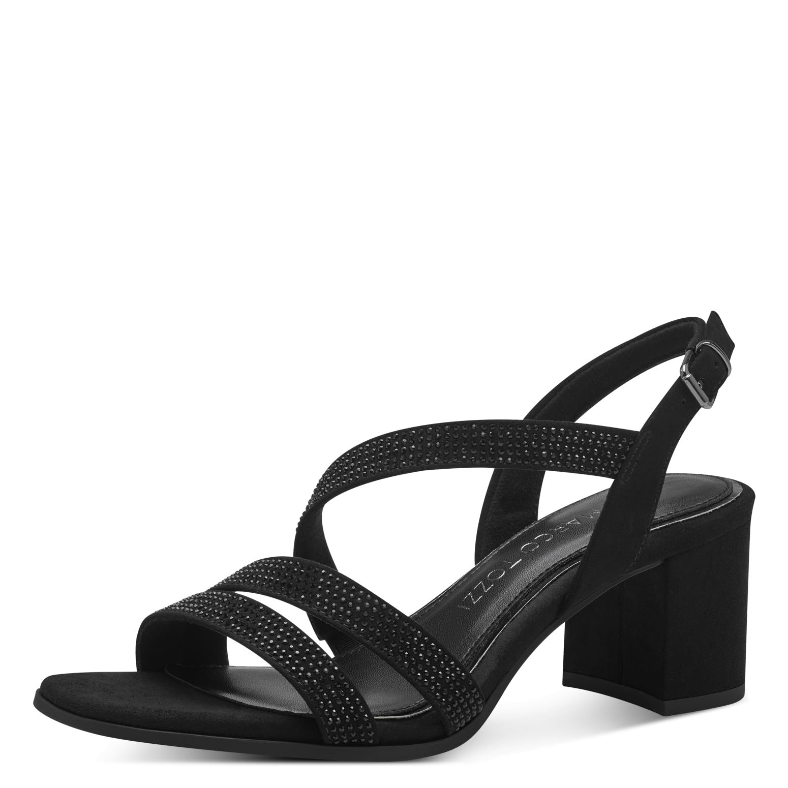 MARCO TOZZI Women's 2-28343-42 Heeled Sandal, Black, 6.5