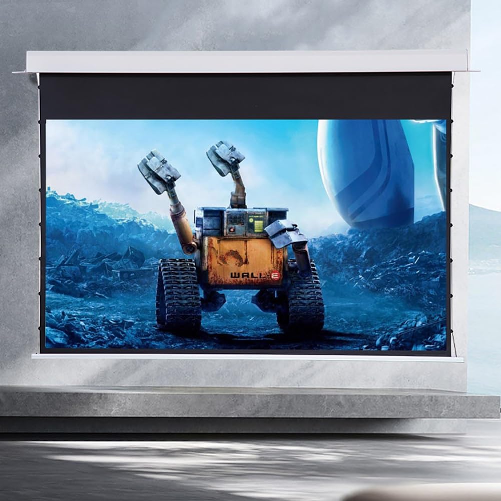 Schermo proiettore motorizzato da 72 Pollici con Telecomando, Montaggio a soffitto o a Parete, 16:9 HD 4K, Guadagno 3,5 Schermo cinematografico per Home Theater, proiezione in Ufficio