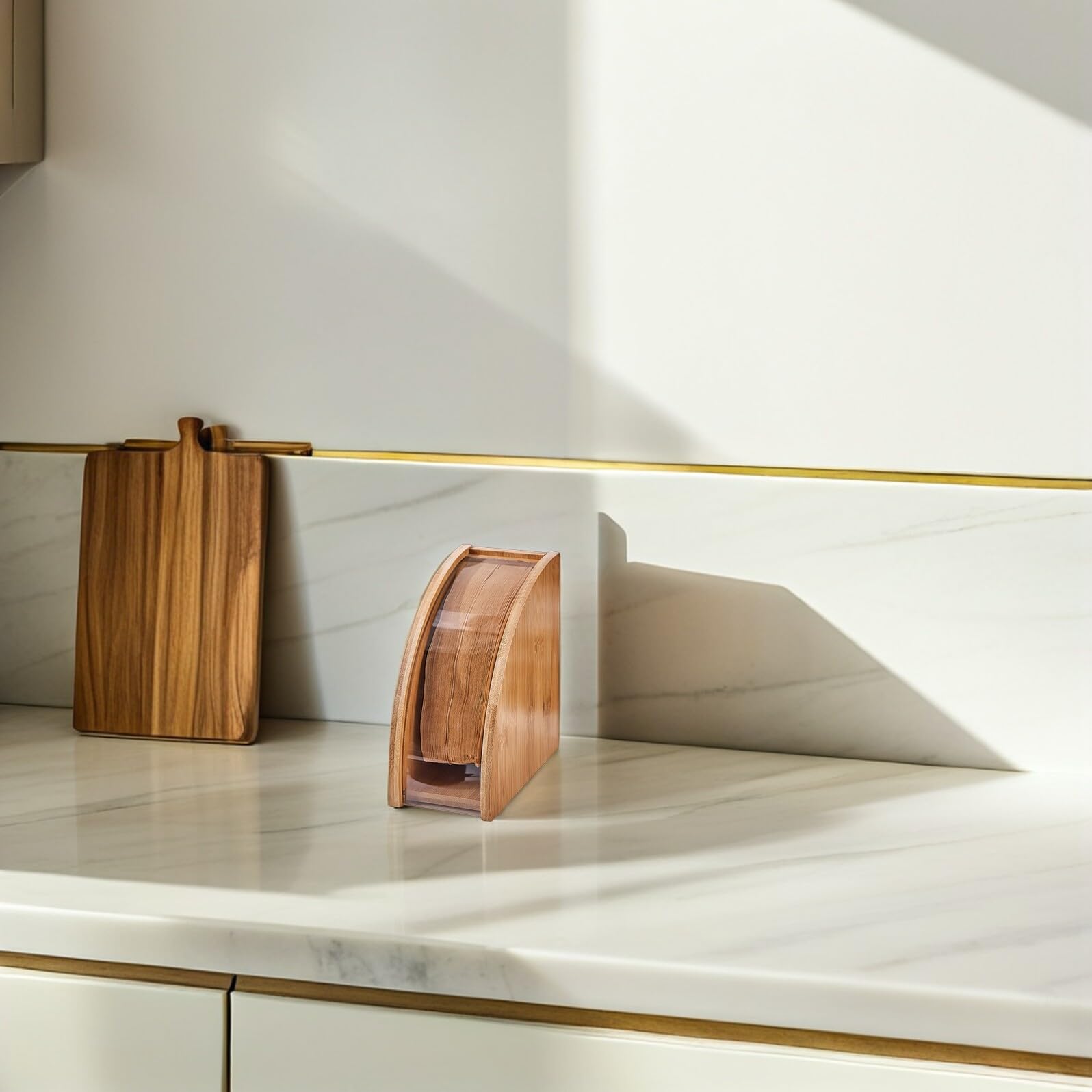 Kaffeefilter Organizer aus Holz Robuster Filterpapier Halter mit Großem Fassungsvermögen für Übersichtliche Aufbewahrung Freistehendes Design für Einfachen Zugriff Kaffeefilter