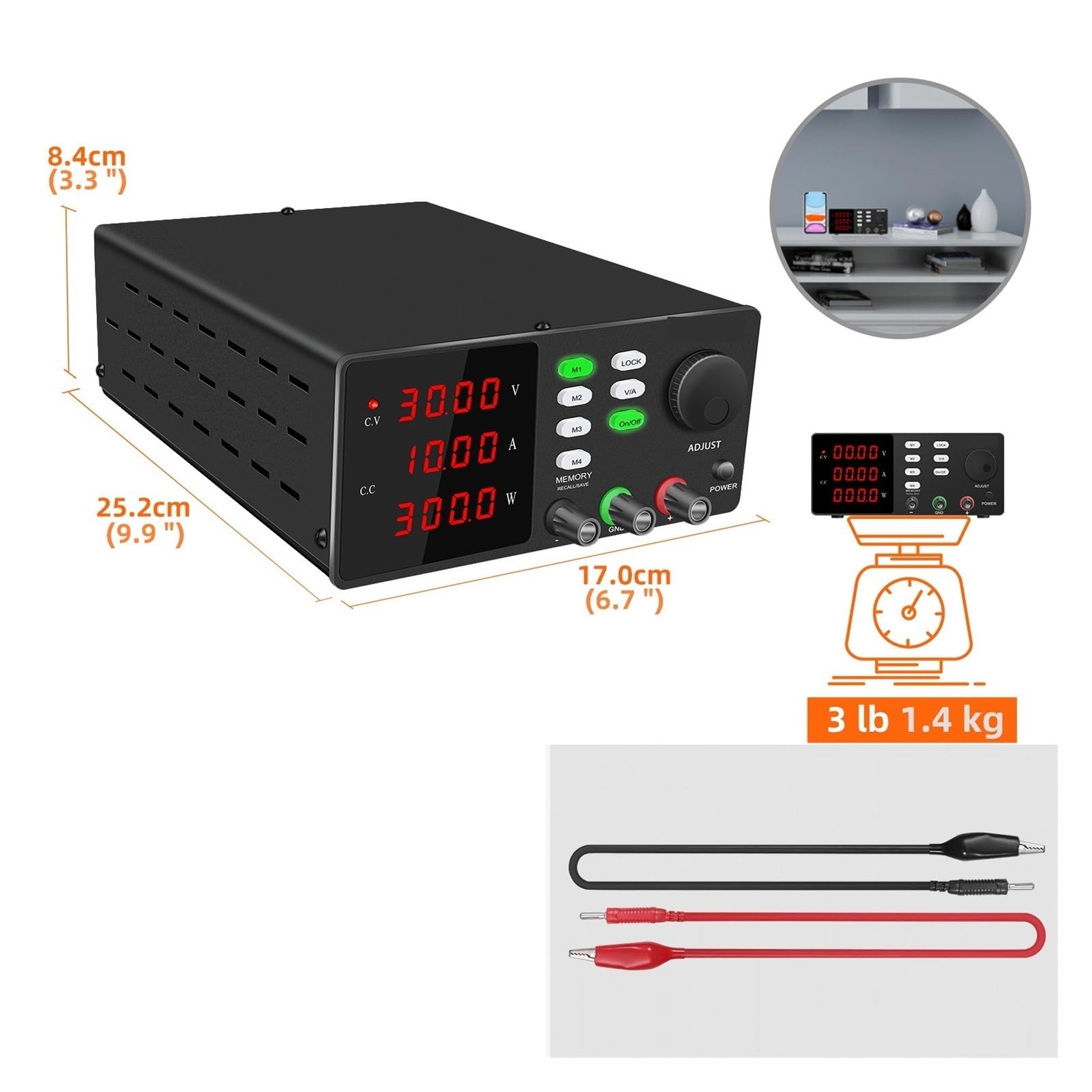 Porta USB Alimentatore Programmabile DC Software For PC Banco Di Lavoro Regolabile For La Manutenzione Del Laboratorio Uscita Precisa Efficiente Stabile(120V 3A 232Port)