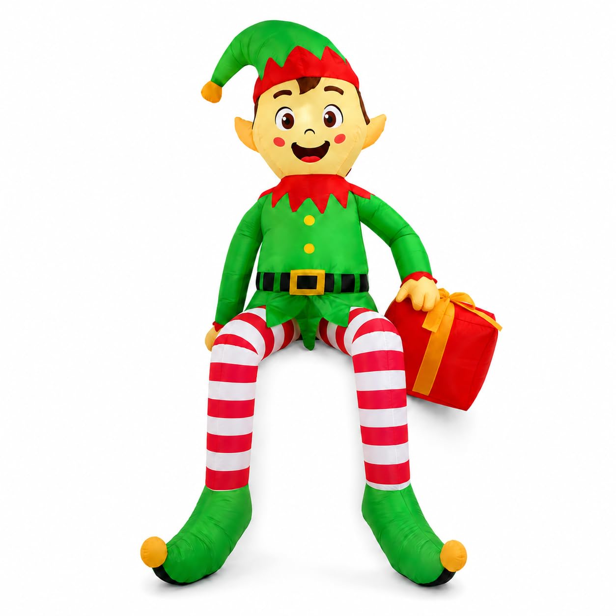 Elfo Gonfiabile Natale 245 cm con LED, Decorazione Esterno e Interno
