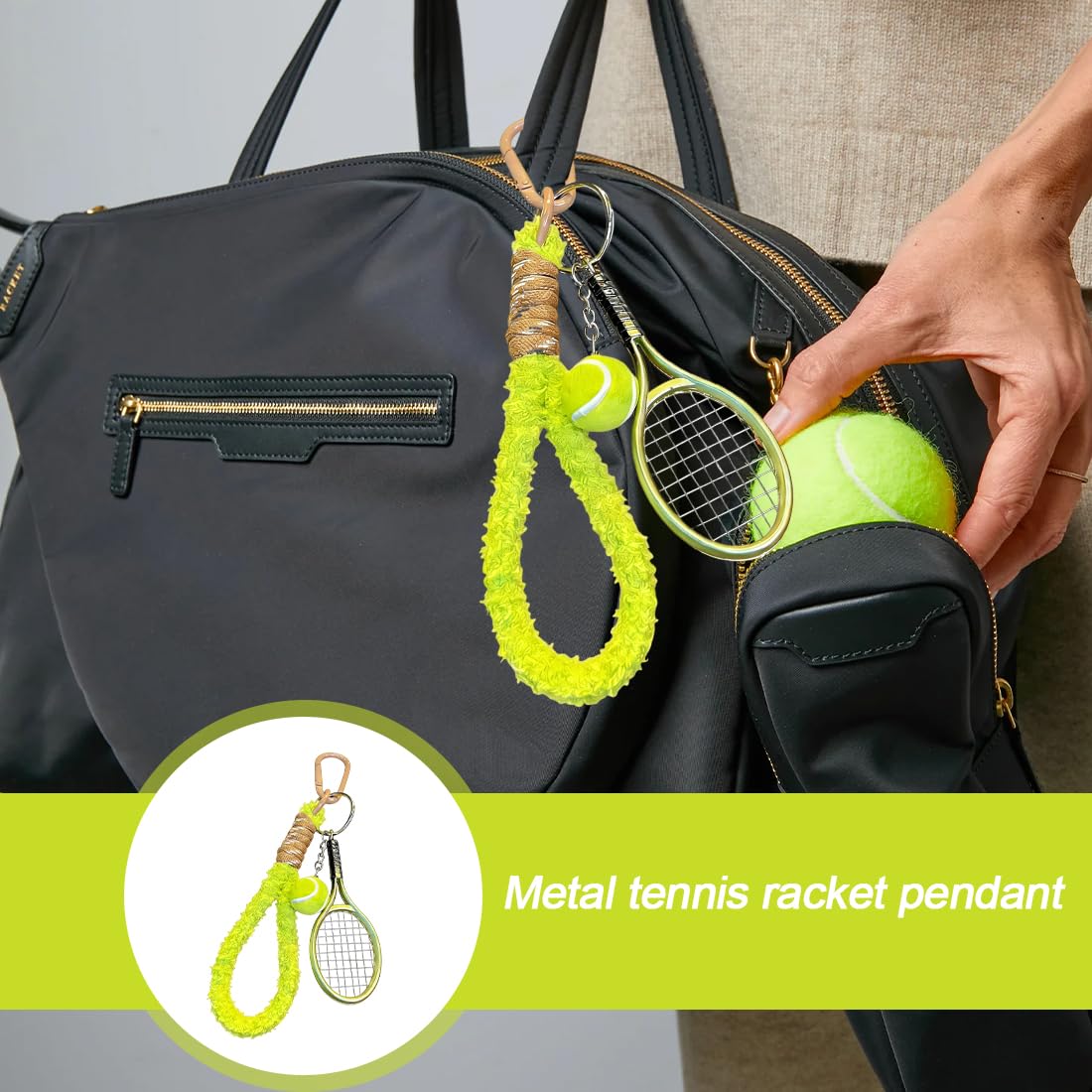 Portachiavi Tennis in Metallo, Portachiavi Mini per Racchetta da Tennis, Regalo Sportivo