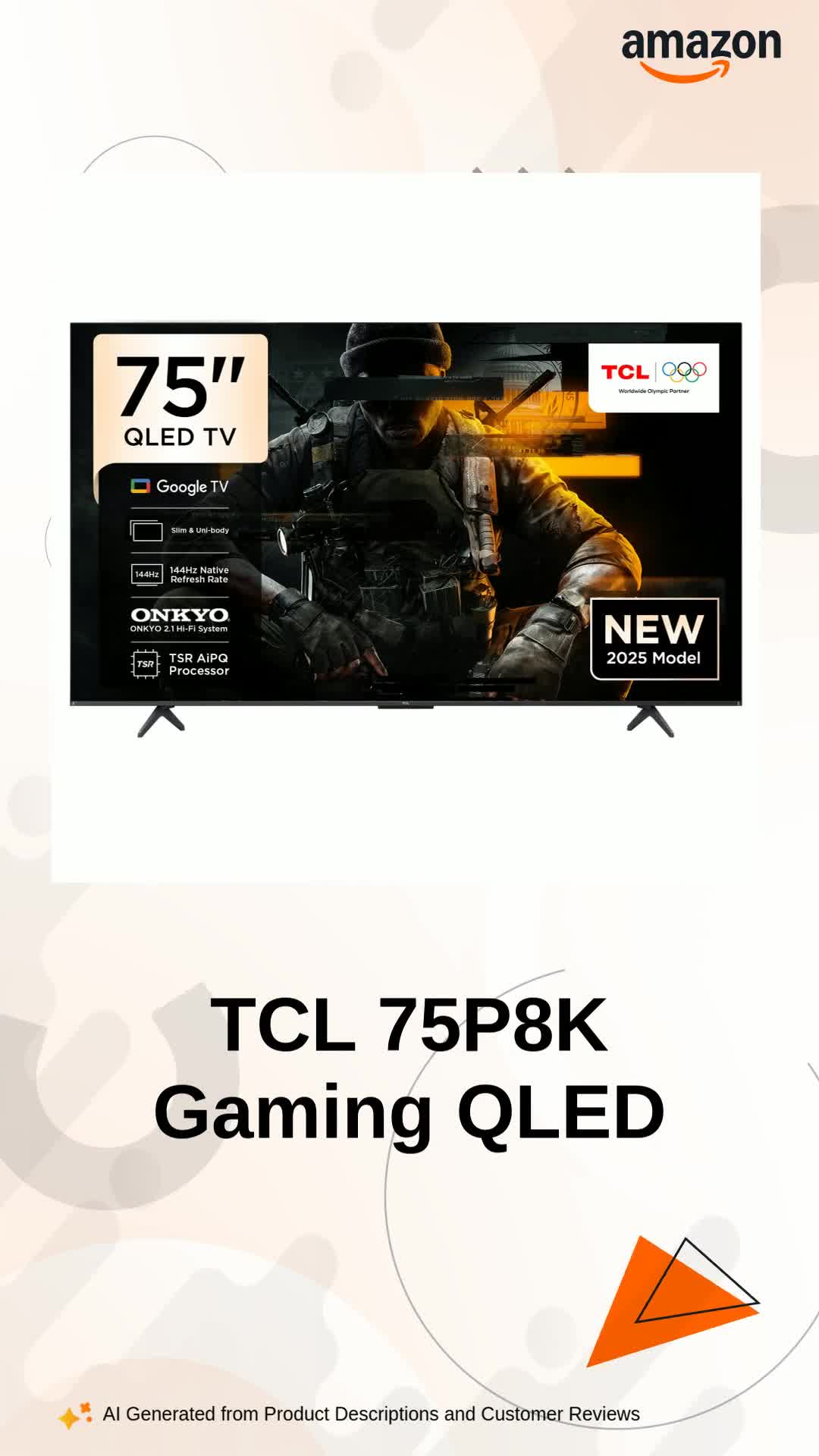 テレビ Lunapii TCL 75P8K-UK 75