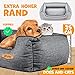 Lovpet® Hundebett Hundekissen Hundekorb Chiller, Inkl. Napf + 3X Kauknochen, Hundesofa Kissen für Kleine, Mittelgroße & Große Hunde, Bezug abnehmbar und waschbar, L 90 x 75 x 25 cm Grau
