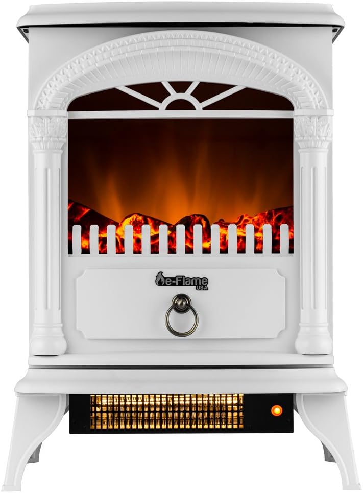 White Portable Electric Fireplace Heater Elegant