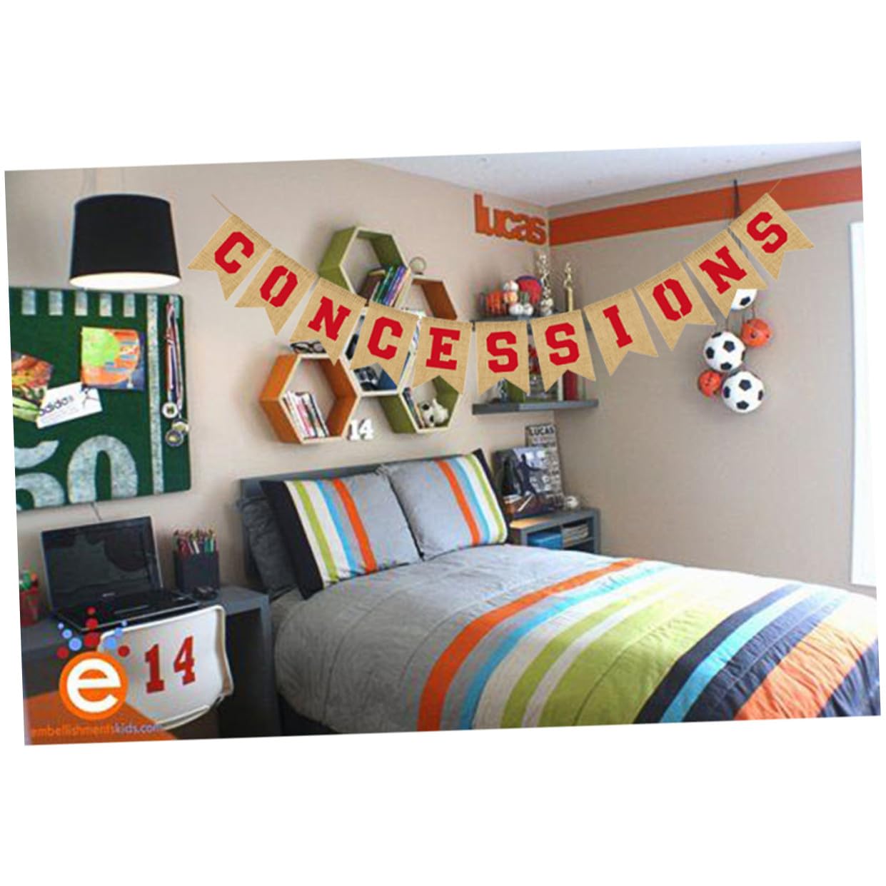 Toyvian 3pezzi Bunting Banner Lino Forma Per Decorazioni Di Feste Tema Sportivo Banner Concessions Riutilizzabile Per Eventi Interni Ed Esterni Per Compleanni e Occasioni Festive