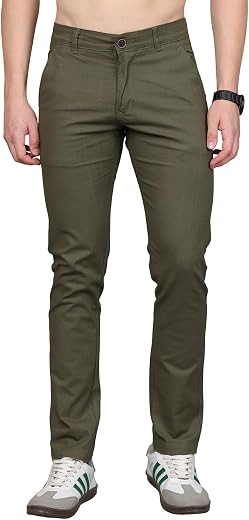 Majestic Man Premium Cotton Slub Slim Fit Comfortable Solid Stylish Trousers