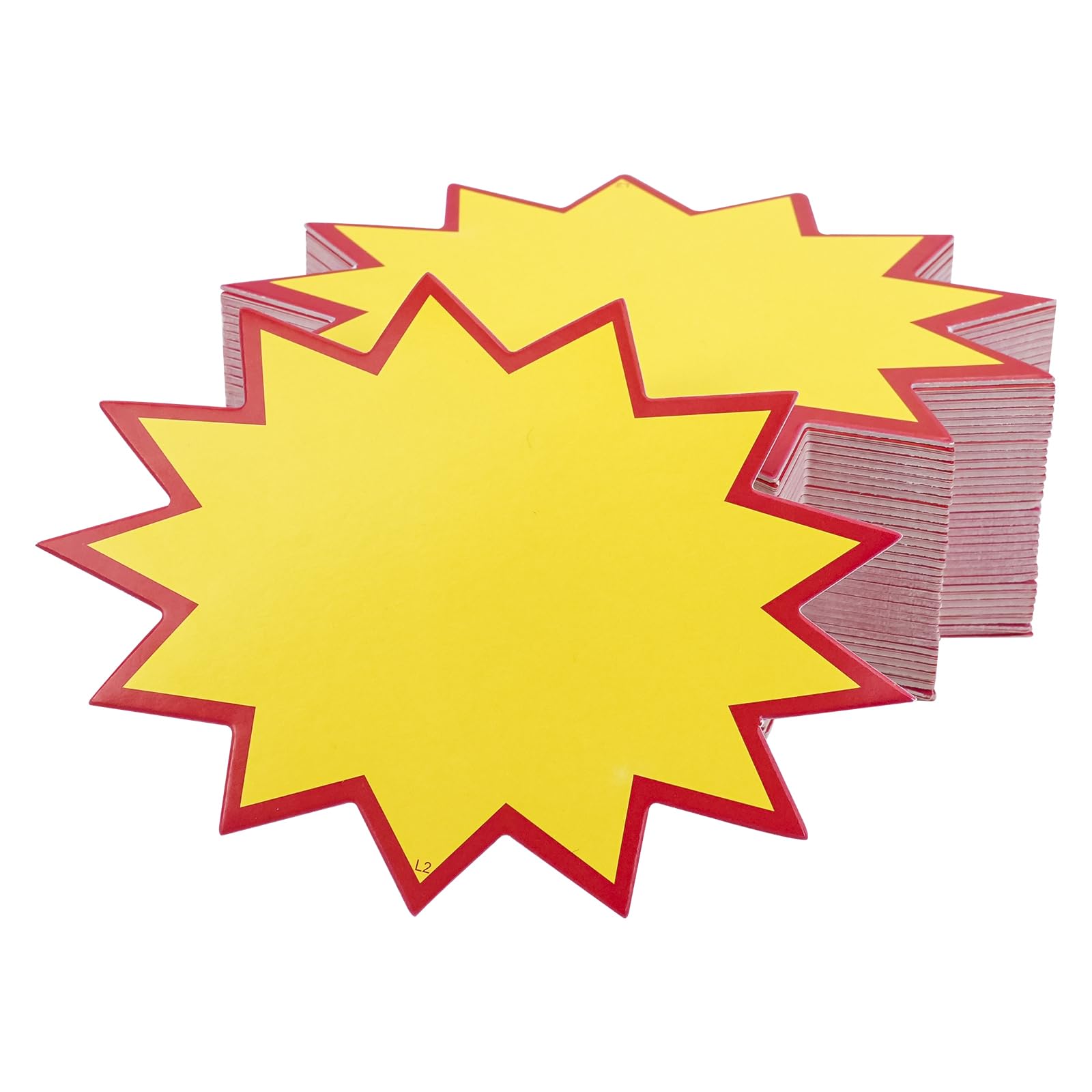 QZDAFFIC 150PCS Fluorescent Stars Price Tags, 8 X 11cm Yellow Eye-Catching Price Labels Paper Blank Sale Stickers, Price Tags for Display Supermarket Retail Store Clothing Shop Grocery