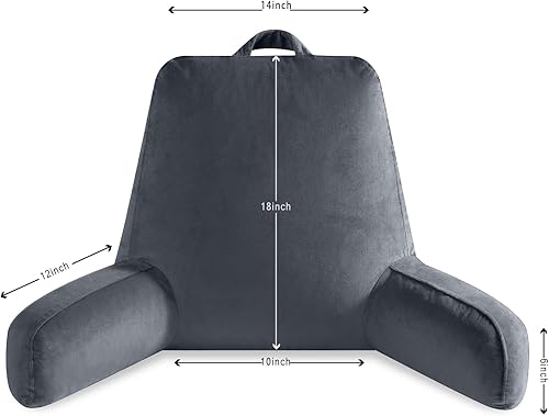 Miniatura 3 de Almohada de lectura para sentarse en la cama para adulto, almohada de espalda de 18 pulgadas de alto para cama sentado con espuma viscoelástica