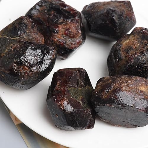 Miniatura 2 de Cristales crudos de granate, cristales curativos grandes de 1.25 a 2.0 pulgadas, piedras naturales en bruto, cristal para volar, cabaña, rocas