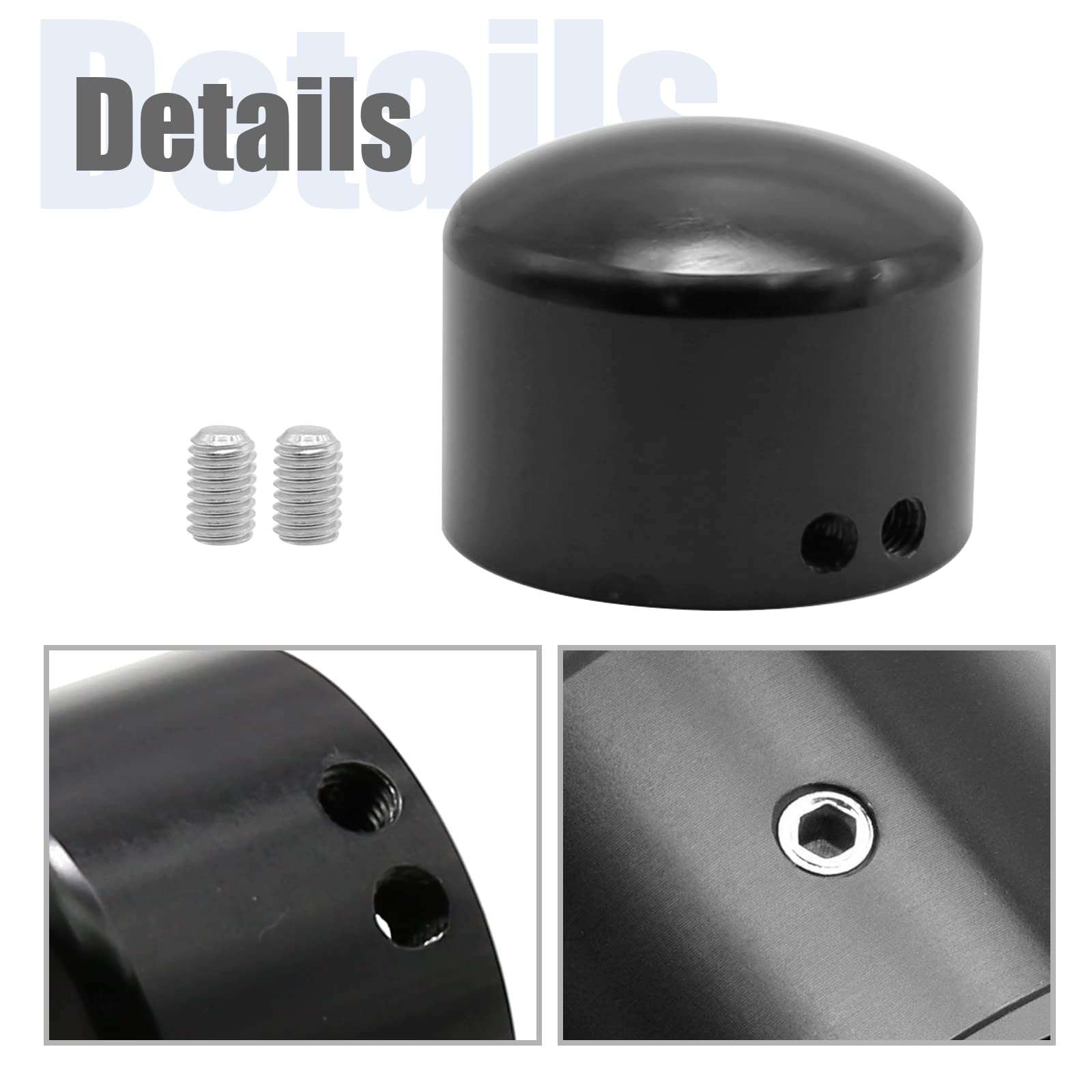 VIKKSAER Copri Dadi Assale Neri, Copri Assale Anteriore, Copri Forcella, Sostituzione per Harley Davidson Sportster Touring Softail Dyna Trike Electra Road Glide Road King Fat Boy 2002