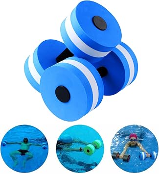 Water Weights for Pool Exercise, 2Pcs Pool Weights for Water Exercise, Foam Dumbbells Set Aerobics Equipment for Pools & Spa Workouts