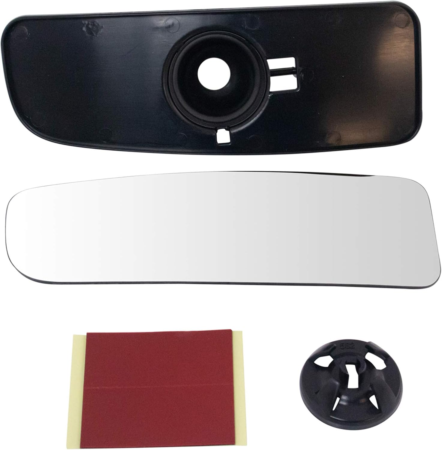 TRQ Driver Side Lower Towing Mirror Glass with Backing Plate Compatible with 2004-2015 Nissan Titan Factory Mirrors