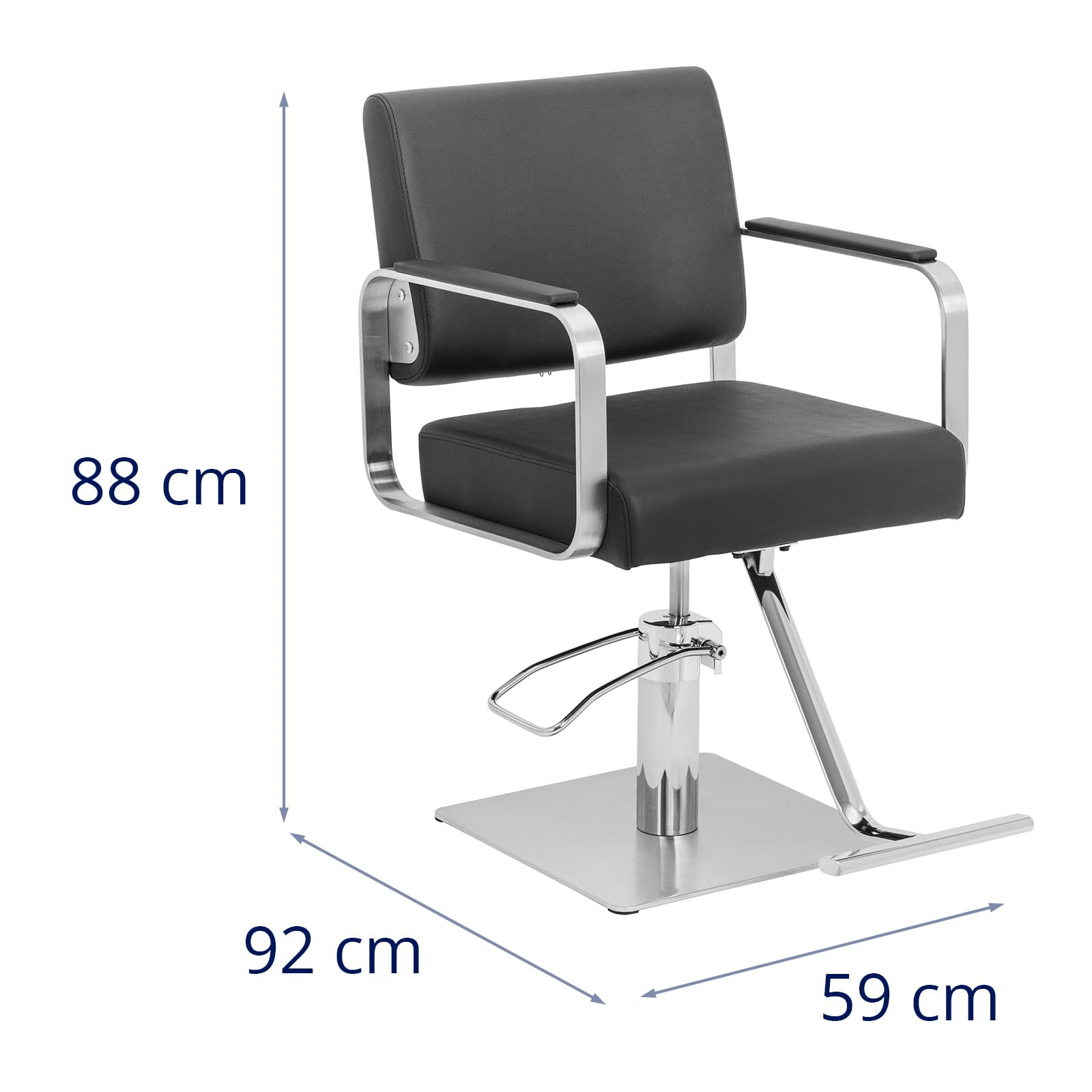 Physa Sillón de Peluquería con Reposapiés Altura de Asiento 50-66 cm 200 kg Negro y Pateado Sillón de barbería Silla de peluquería Silla de barbería de barbero