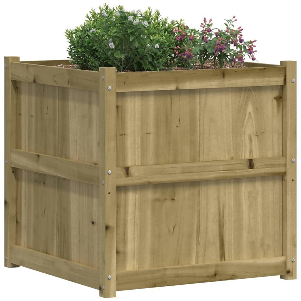 Jardinière Carrée VidaXL 70x70x70cm - Bois De Pin Massif Noir Pour Extérieur